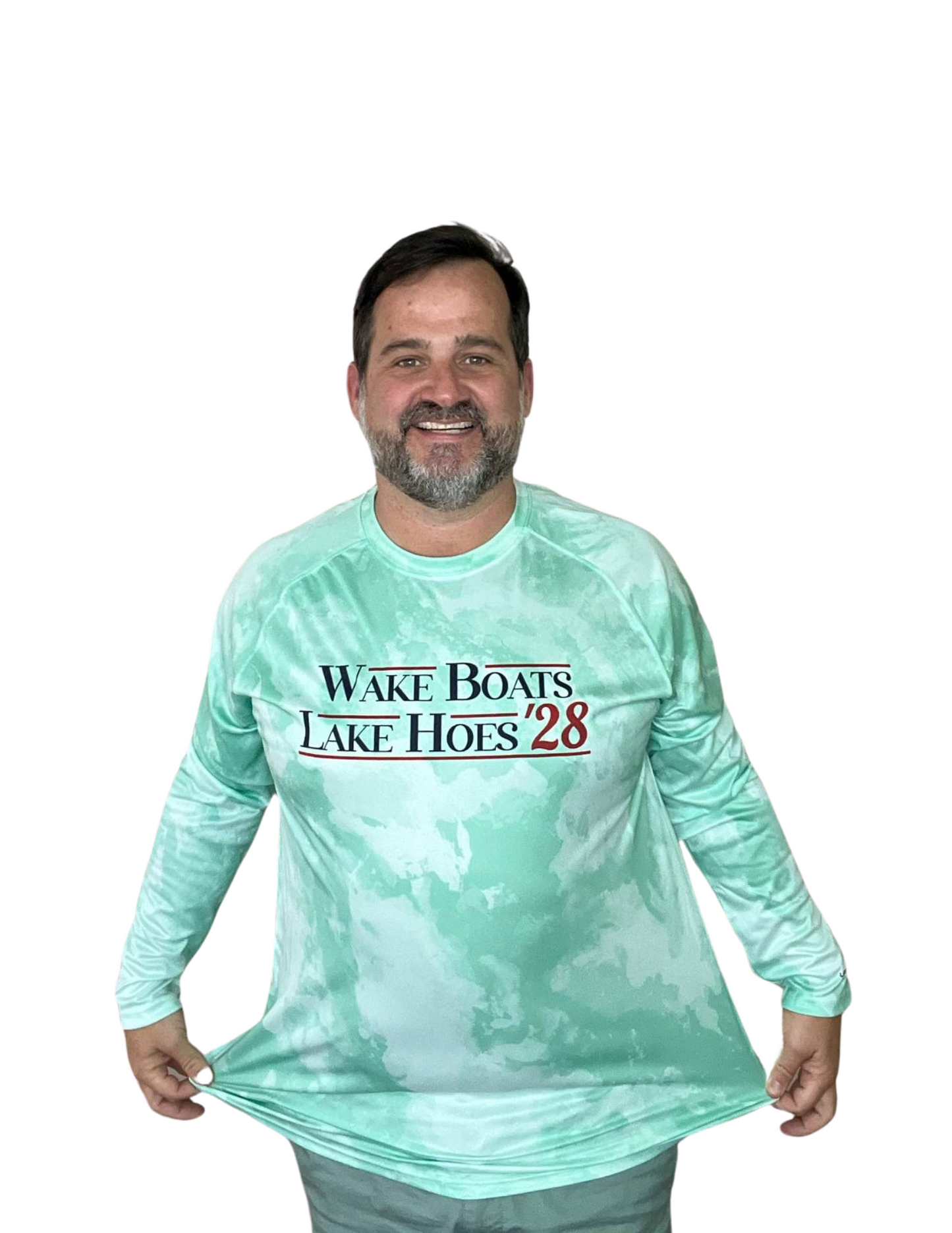 Wake Boats & Lake Hoes ’28 – Mint Tie-Dye Performance Long Sleeve