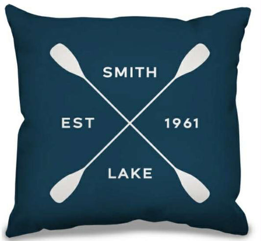 Crossed Paddles Smith Lake Outdoor Pillow