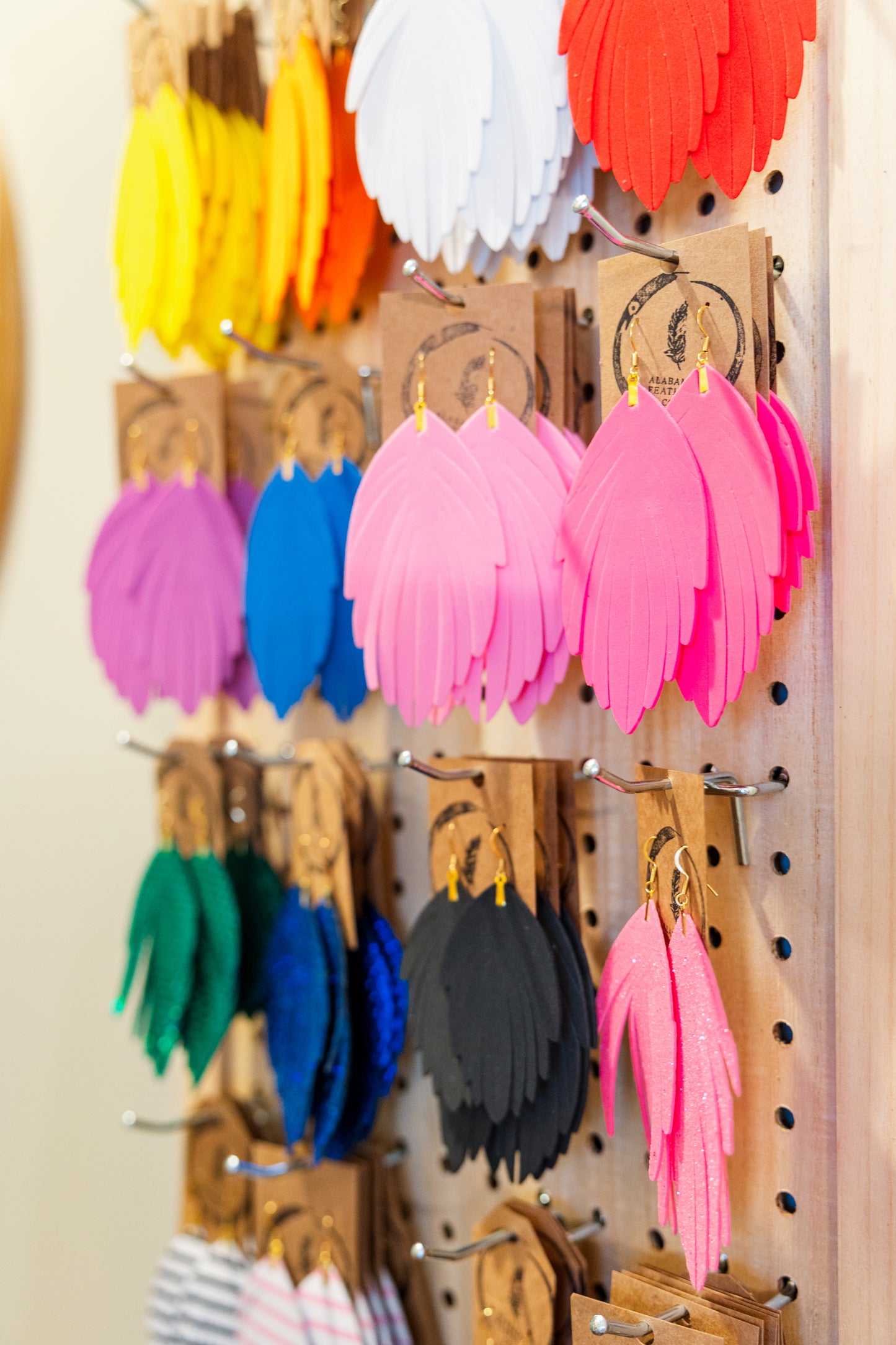 Glitter Floating Feather Earrings