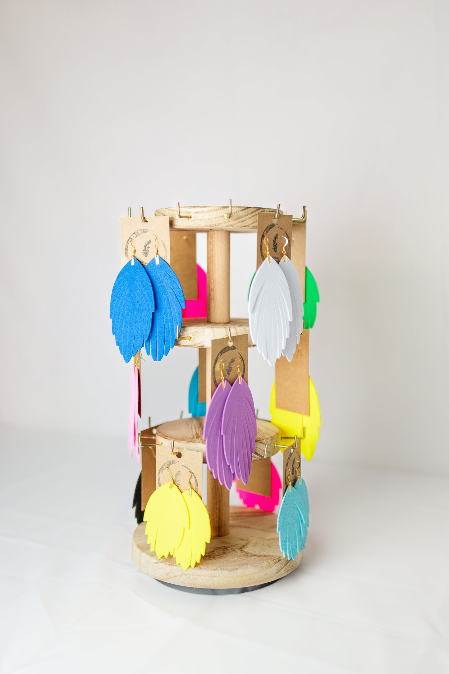 Solid Color Floating Feather Earrings