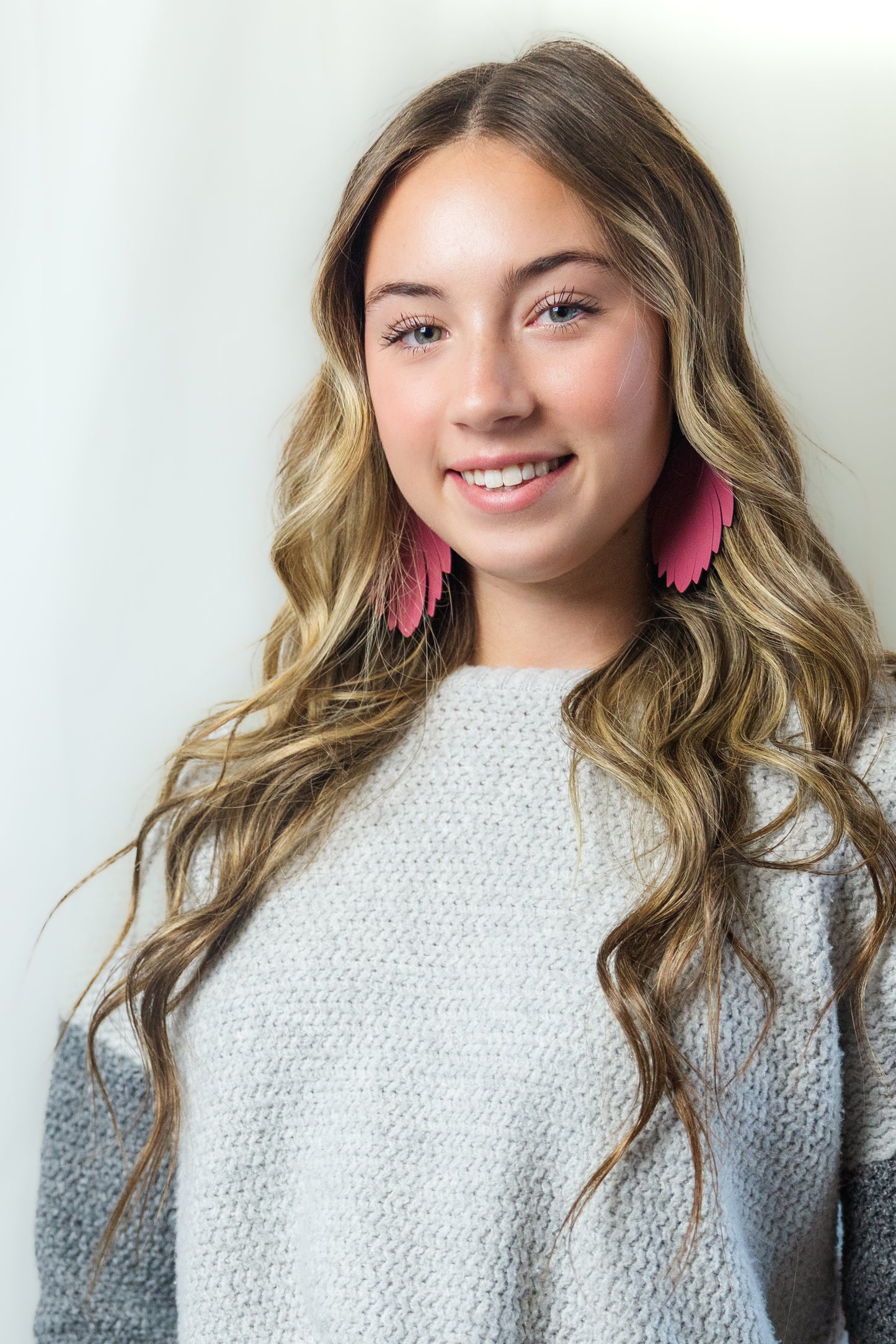 Solid Color Floating Feather Earrings