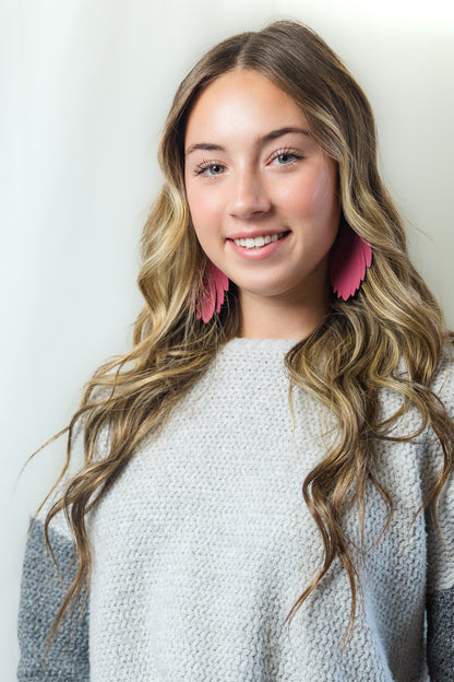 Solid Color Floating Feather Earrings
