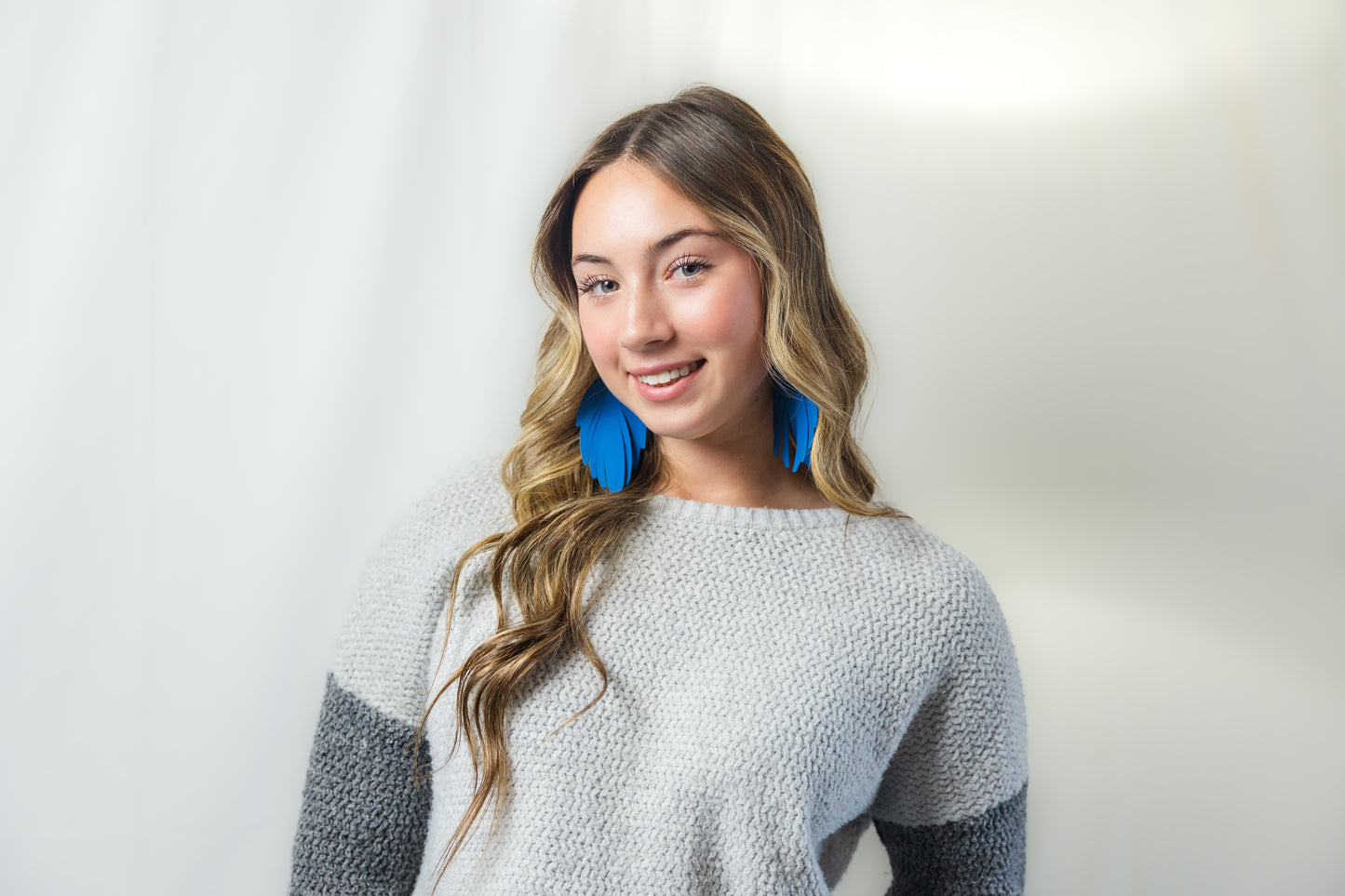 Solid Color Floating Feather Earrings