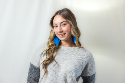 Solid Color Floating Feather Earrings