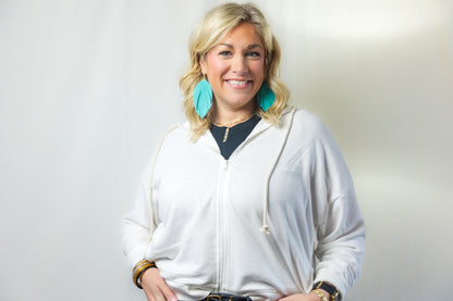 Solid Color Floating Feather Earrings