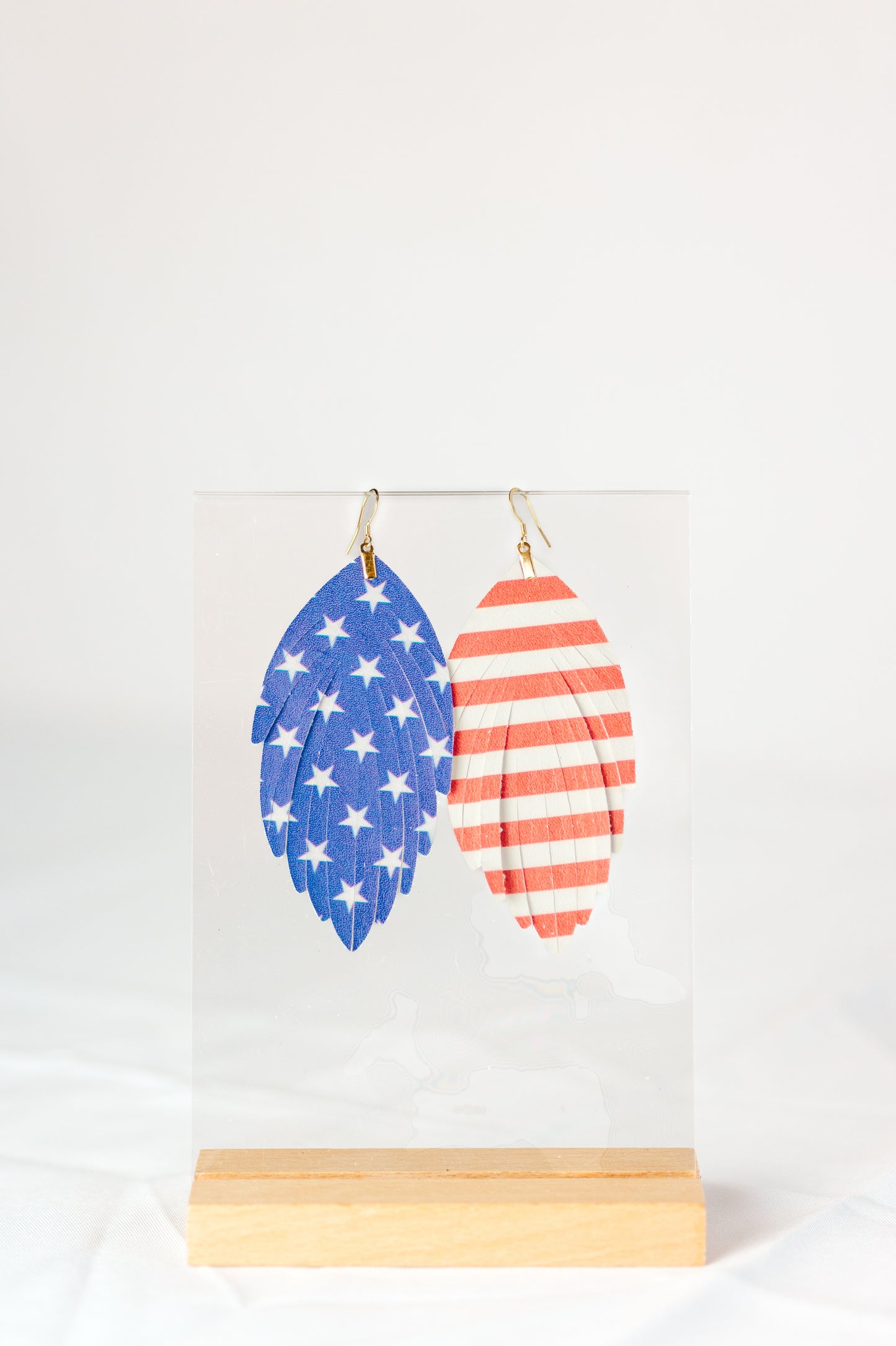 Custom Leather Feather Earrings