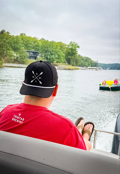 Smith Lake 1961 Oars Patch Hat – Black & White Rope Edition